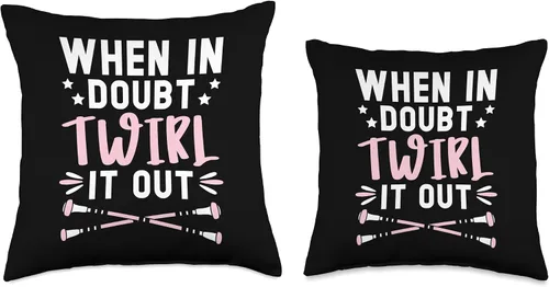Miniatura 3 de When In Doubt Twirl It Baton Twirler Baton - Almohada giratoria