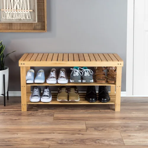 Miniatura 6 de Lavish Home Zapatero de bambú de 2 niveles