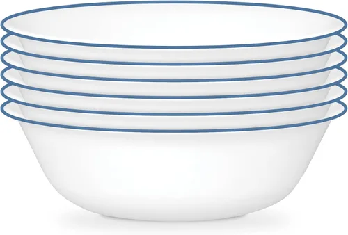 Miniatura 7 de Corelle 6 piezas de platos de vidrio Vitrelle de 8.5" para almuerzo, ligeros, resistentes a los arañazos - Rayas botánicas