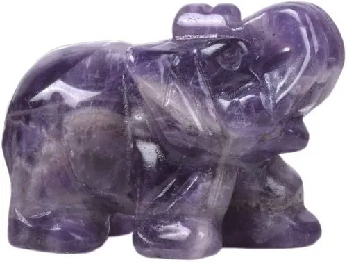 Miniatura 3 de Angelstones Figura de piedra preciosa de elefante pirita, cristal curativo, tótem de animal, piedra espiritual, 2 pulgadas