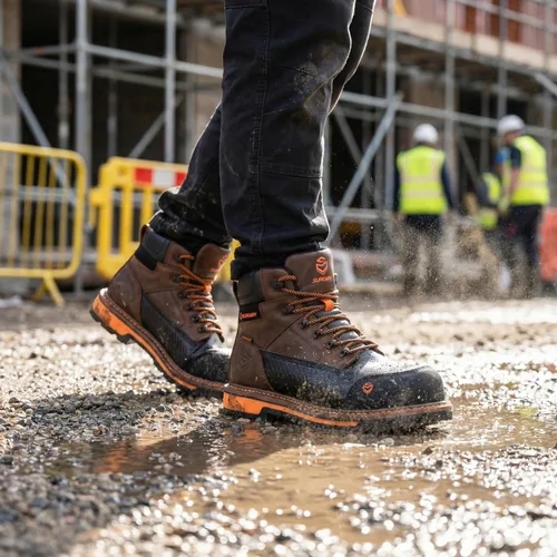 Miniatura 7 de SUREWAY Botas de trabajo GoodyearWelt resistentes al agua para hombre, 6 pulgadas, suaves, compuestas, resistentes al aceite/antideslizante, suela