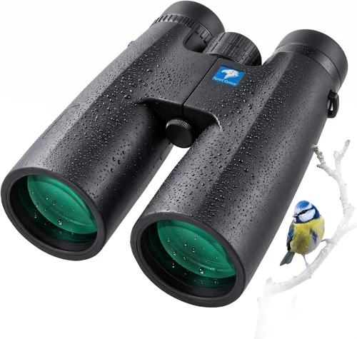 Prismáticos de 12 x 50 para adultos, de alta potencia, compactos HD de visión grande, prismáticos impermeables de visión nocturna para observación