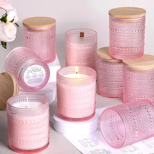 Miniatura 11 de DARJEN Paquete de 12 tarros de vela verdes para hacer velas - tarros de vidrio vacíos de 8 onzas para hacer velas con tapas y etiquetas de bambú