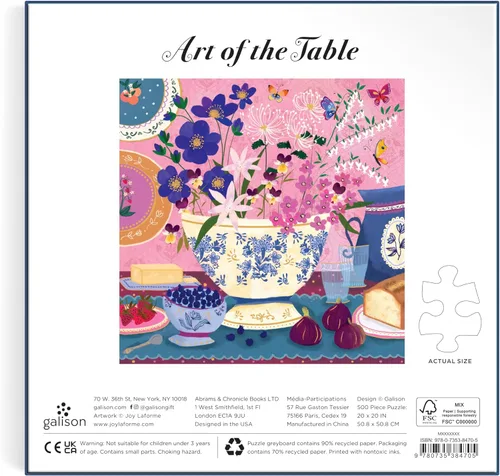 Miniatura 2 de Galison Art of the Table - Rompecabezas de 500 piezas Joy Laforme con hermosas ilustraciones de higos y violetas en un entorno de naturaleza muerta