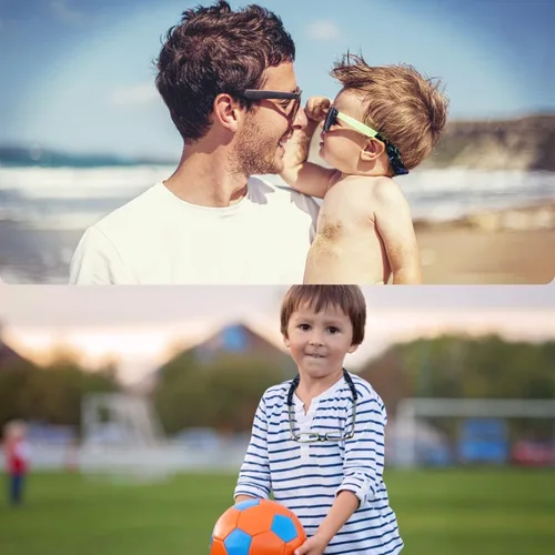 Miniatura 5 de Diseño de retenedor de lentes para niños con material de neopreno flotante, correa ajustable para lentes sin cola para niños y niñas, paquete de 2