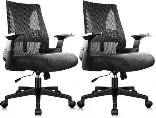 Miniatura 21 de CLATINA Silla de oficina grande y alta de 500 libras, sillas ergonómicas de malla resistente con soporte lumbar ajustable y asiento ancho y cómodo