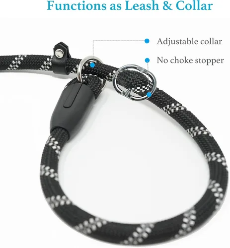 Miniatura 5 de iYoShop Correa Deslizante Duradera para Perro con Mango Acolchado e Hilos Altamente Reflectantes, Correa de Entrenamiento para Perros Sin Tirones