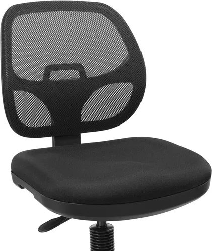 Miniatura 6 de Silla con respaldo de malla de lujo con pie ajustable, Acero inoxidable, Negro