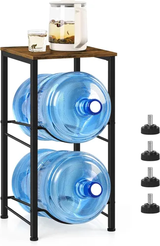 Miniatura 12 de Soporte para jarra de agua de 5 galones, dispensador de agua con estante superior, estante de almacenamiento para jarra de agua de 5 galones