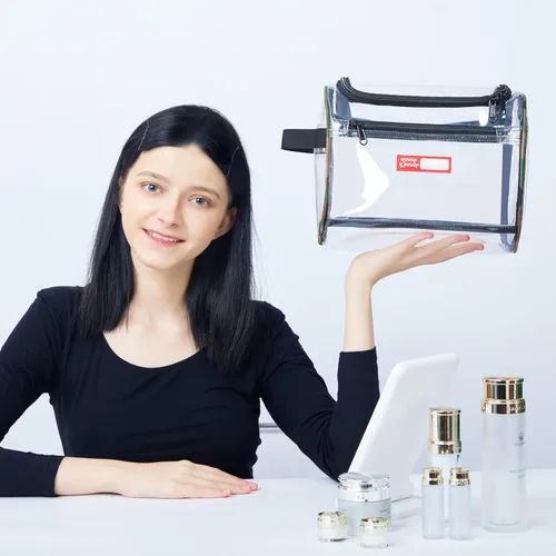 Miniatura 9 de Rough Enough - Neceser de maquillaje transparente grande, bolsa organizadora de cosméticos, bolsa con cremallera para accesorios de viaje