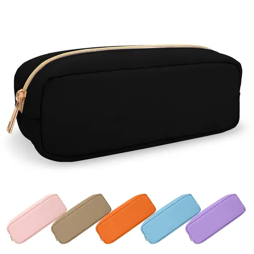 Miniatura 48 de Estuche pequeño para lápices y maquillaje para bolso, lindo estuche de lápices, bolsa de pinceles de maquillaje de nylon con cremallera, estuche