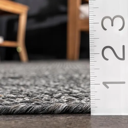 Miniatura 4 de nuLOOM Wynn - Alfombra trenzada a mano maciza de 5 x 8 pies, apta para interiores y exteriores, apta para mascotas, alto tráfico, resistente a