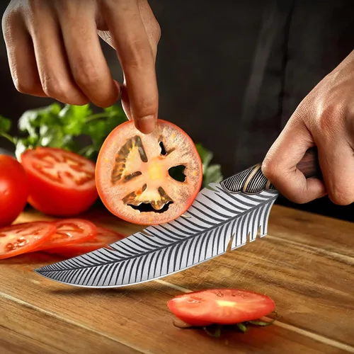 Miniatura 3 de Dream Reach Cuchillo de deshuesar vikingo de plumas, cuchillo vikingo profesional de 6 pulgadas, cuchillo de carne de espiga completa con caja