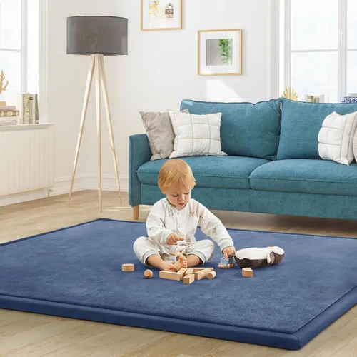 Miniatura 37 de Alfombra de juego para acostar al bebé, alfombrilla para guardería, tapete tipo tatami de espuma viscoelástica de 1.3 pulgadas de grosor, para bebés