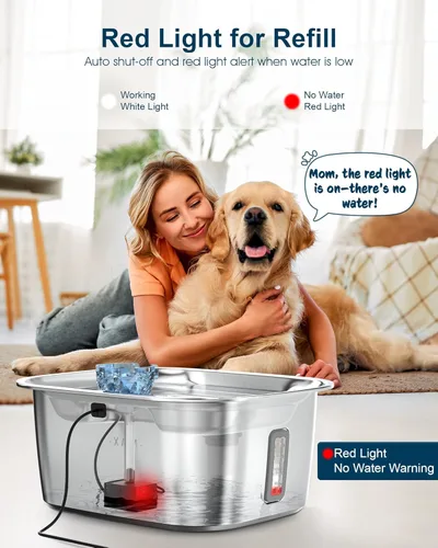 Miniatura 4 de Repuesto de bomba de agua para perros – Compatible con fuente de agua de acero inoxidable para perros grandes, bomba de repuesto silenciosa y segura