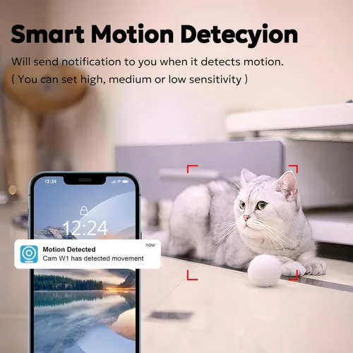 Miniatura 6 de owltron Cámara de seguridad interior 2K, cámaras de 360° para seguridad del hogar con detección de movimiento, WiFi de 2.4G