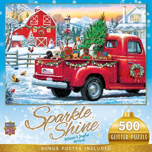 Miniatura 3 de MasterPieces Rompecabezas de 500 piezas con purpurina - Santa's Depot - 15 x 21 pulgadas