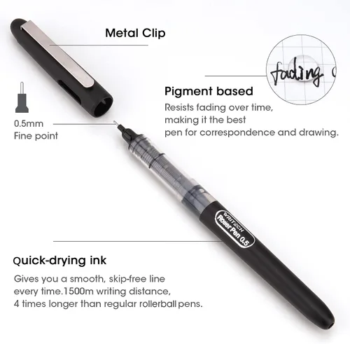 Miniatura 3 de WRITECH Bolígrafos de tinta líquida de secado rápido, punta extrafina de 0.020 in, 8 bolígrafos de tinta de colores surtidos para escribir, tomar