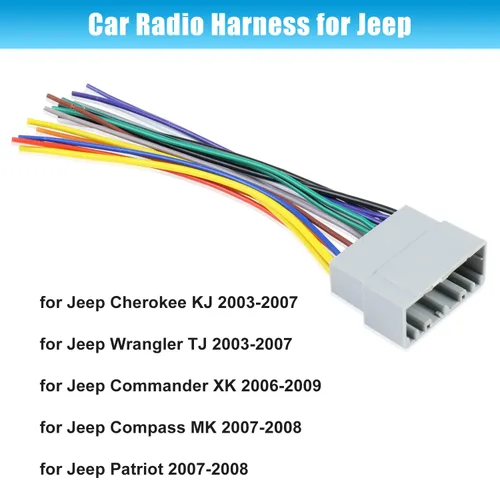 Miniatura 4 de Arnés de cableado de radio para coche, conector adaptador de reemplazo para Dodge Ram 2002-2007, Jeep 2003-2007, cable de audio, vídeo y estéreo