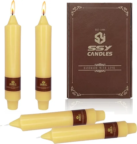 Miniatura 12 de Velas cónicas cortas de 5 pulgadas, velas sin aroma hechas a mano, juego de 4 con tiempo de combustión largo, velas retorcidas para boda, hogar