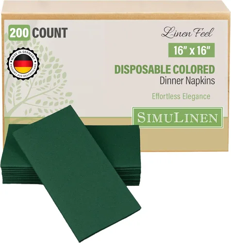 Miniatura 16 de SimuLinen Servilletas de Cena Desechables Amethyst - Servilletas de Papel Moradas con Sensación de Lino Similar a Tela para Bodas, de Lujo 16"x16