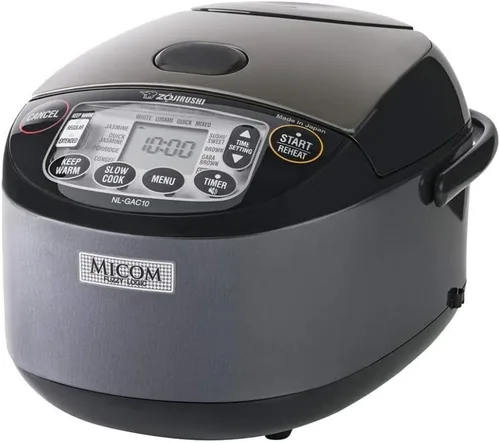 Zojirushi NL-GAC10BM 5.5 tazas (sin cocinar) Umami Micom Arrocera y calentador (Negro Metálico)