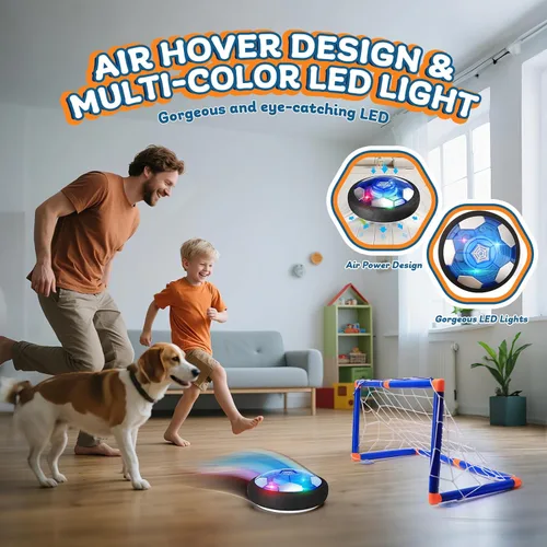 Miniatura 4 de Nazano Pelota de fútbol Hover 3 en 1, juego de hockey para niños pequeños con luces LED, juguetes para interiores y exteriores para niños, regalo