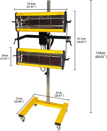 Miniatura 5 de Solary Lámpara de curado de pintura infrarroja de onda corta de 2100W 110V, lámpara de calor corporal automática con temporizador inteligente, móvil