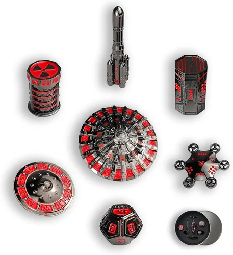 Miniatura 33 de UD - Juego de dados mecánicos de ruleta únicos DND Steampunk Dragones de metal D y D con dados TRPG DND 7 en 1 Spinner Metal D&D Juego de dados