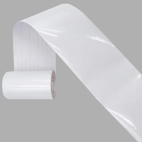 Papel pintado de color sólido, rollo de borde impermeable, autoadhesivo, para baño, cocina, pared, azulejos, decoración, pegatina perlada, blanco