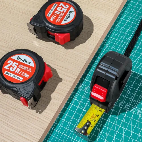 Miniatura 2 de Cinta métrica de 25 pies, paquete de 10 unidades, cinta de medición de lectura fácil, cinta métrica retráctil con autobloqueo de 25 pies por 1