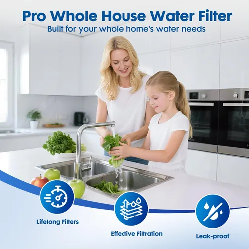 Miniatura 8 de Sistema de filtro de agua para toda la casa, sistema de filtración de agua para el hogar de 3 etapas que reduce altamente el olor a cloro, el sabor