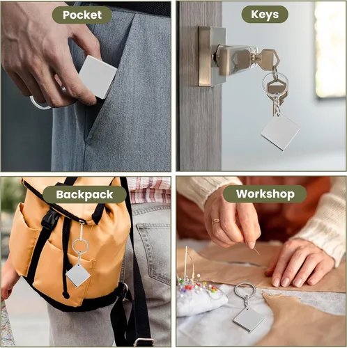 Miniatura 6 de Paquete de 2 llaveros de cinta métrica retráctil, cinta métrica compacta para bolso, bolsillos o llaves, para llevar fácilmente, 39.3 pulgadas/39.4