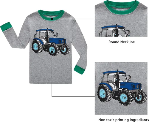 Miniatura 5 de KikizYe Conjunto de pijamas para niños y niñas pequeños, 100% algodón, ropa de dormir
