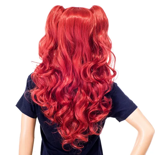 Miniatura 8 de SWACC Peluca larga y rizada de doble garra con clip en cola de caballo sintética pastel colorida para cosplay, peluca de fiesta diaria para mujeres