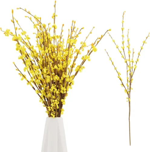 Miniatura 40 de Wootkey 10 Piezas Flores Artificiales de Jazmín de 29.5" de Largo Flores Falsas Ramas Secas para el Día de la Madre Hogar Oficina Bricolaje Arte