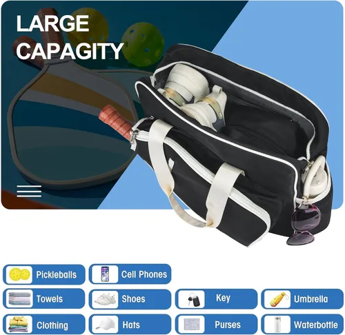 Miniatura 5 de Bolsa de Pickleball LAKE OF FIRE para Mujeres y Hombres, Elegante Bolsa de Pala de Pickleball de Nylon Resistente al Agua de Gran Capacidad