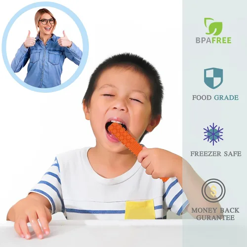 Miniatura 3 de Juguetes masticables sensoriales para niños autistas, paquete de 5 tubos masticables de silicona para dentición para autismo, TDAH, TEP, masticables