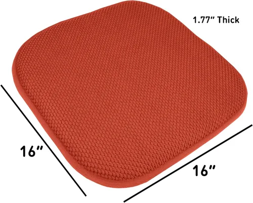 Miniatura 11 de Sweet Home Collection Cojines de espuma viscoelástica para silla, goma antideslizante y diseño de panal de abejas y esquinas redondeadas de 16 x 16