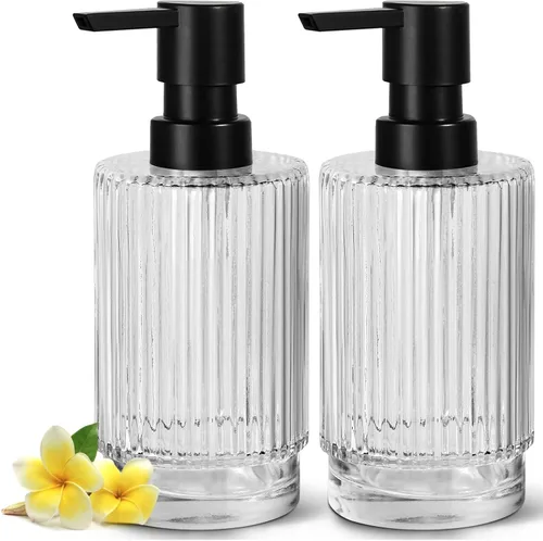 Miniatura 9 de VIMERPA Juego de dispensadores de jabón para manos y platos para cocina, 2 paquetes de 11 fl oz, juegos de dispensadores de jabón y loción de vidrio