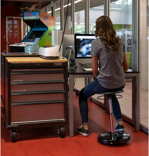 Miniatura 2 de KORE Design - Silla tambaleante para adolescente/universidad, sillas ergonómicas para computadora, taburete de oficina ajustable seguro, dormitorio