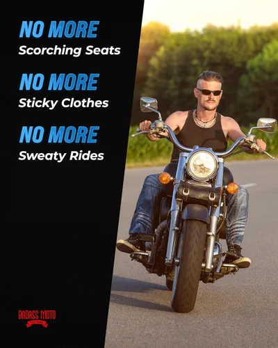 Miniatura 2 de Badass Moto Funda de asiento de motocicleta de malla fresca con inserto acolchado extraíble - X largo