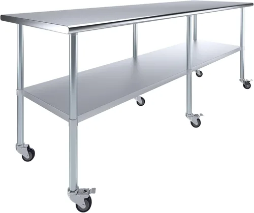 Miniatura 12 de Mesa de trabajo de acero inoxidable, mesa de metal