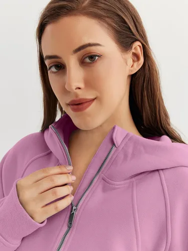 Miniatura 4 de WYNNQUE Sudaderas con capucha para mujer, sudaderas de gran tamaño, con cremallera de medio cuarto, manga larga, trajes de otoño, ropa de moda