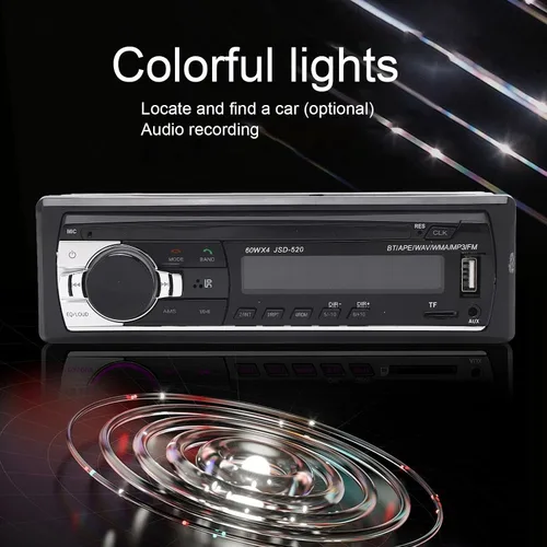 Miniatura 2 de Receptor estéreo de coche multimedia, pantalla LED de control de voz AI, llamadas manos Bluetooth, soporte MP3 WMA WAV, USB2.0 Reproductor de MP3