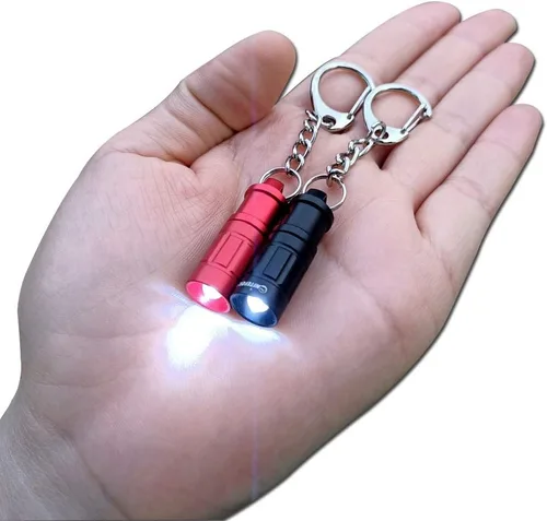e1 Llavero Linterna Más Pequeña Micro Mini Pequeño Llavero Luz Duradera Luz de Seguridad para Llevar Todos los Días Emergencias al Aire Libre Pasear