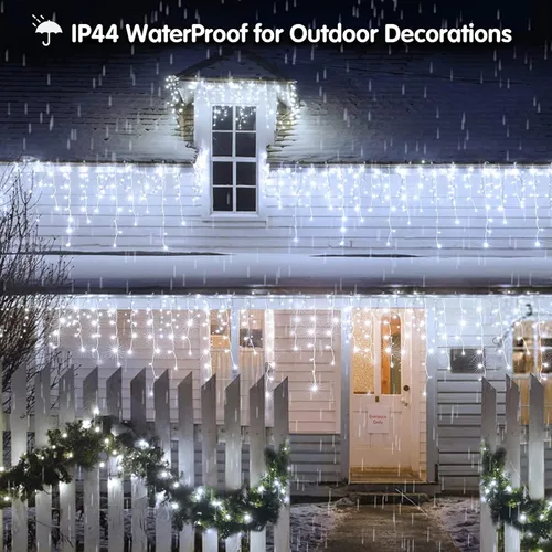 Miniatura 6 de Luces LED de Navidad para exteriores, decoraciones de Navidad, luz colgante de 400 LED, 8 modos, 75 gotas, impermeable, para interiores