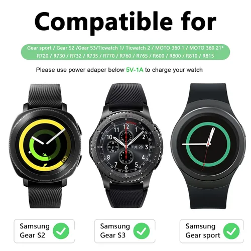 Miniatura 2 de Vanjua Cable de carga para reloj Samsung Gear S3, soporte de carga de repuesto inalámbrico compatible con Samsung Gear Sport, S2, S3 Classic
