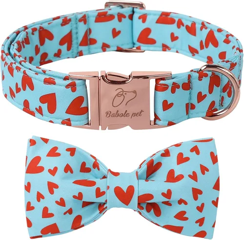 Miniatura 41 de Collares Verdes para Perros Pequeños, Lindo Collar de Pana para Perro con Corbatín, Hebilla de Metal de Seguridad, Collares Ajustables