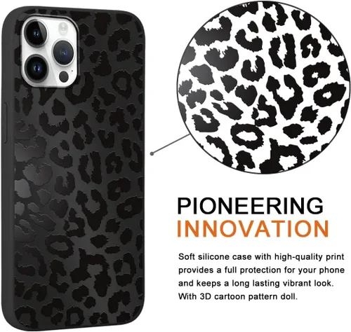 Miniatura 4 de Paquete de 2 Fundas de Teléfono con Bonito Estampado de Guepardo para Apple iPhone 13 Pro de 6.1 Pulgadas, Fundas de Diseño de Patrón de Leopardo